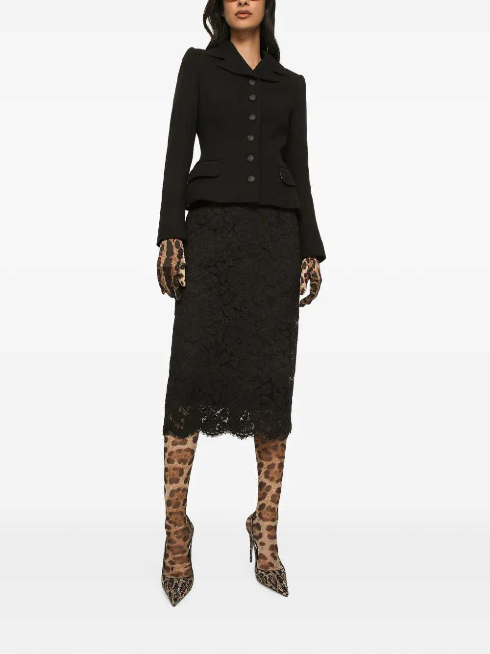 Dolce & Gabbana Women Dna Midi Skirt With Scalloped Hem