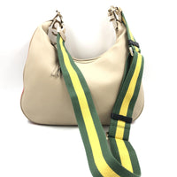 Gucci Gucci Aria Calfskin Web Large Attache Shoulder Bag Women's Beige (Authentic Pre-Loved)