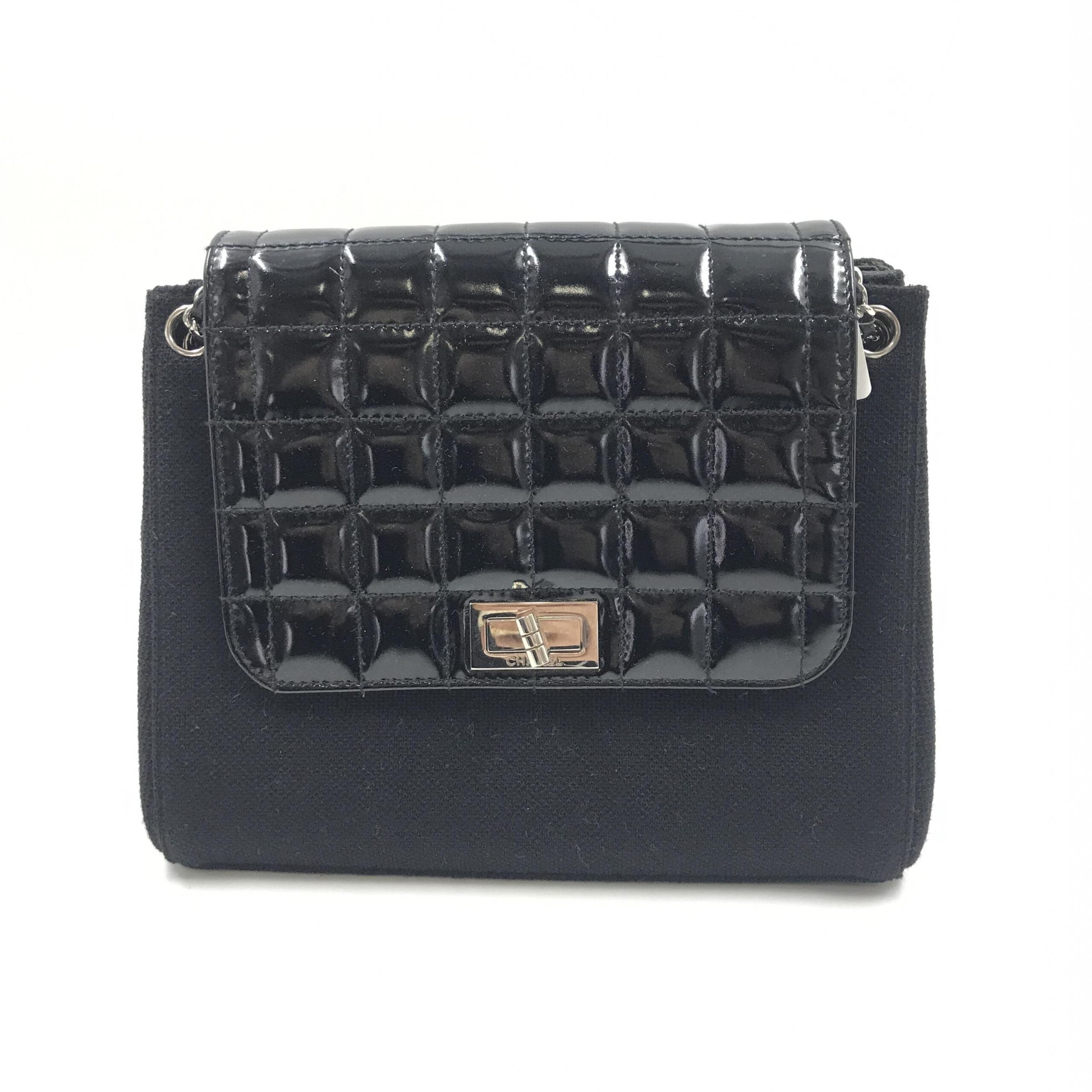 Chanel Chocolate Bar Patent Leather Shoulder Women's Bag (Authentic Pre-Loved)