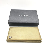 Chanel Gold Tone Caviar Leather Bifold Women's Wallet (Authentic Pre-Loved)