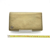 Chanel Gold Tone Caviar Leather Bifold Women's Wallet (Authentic Pre-Loved)