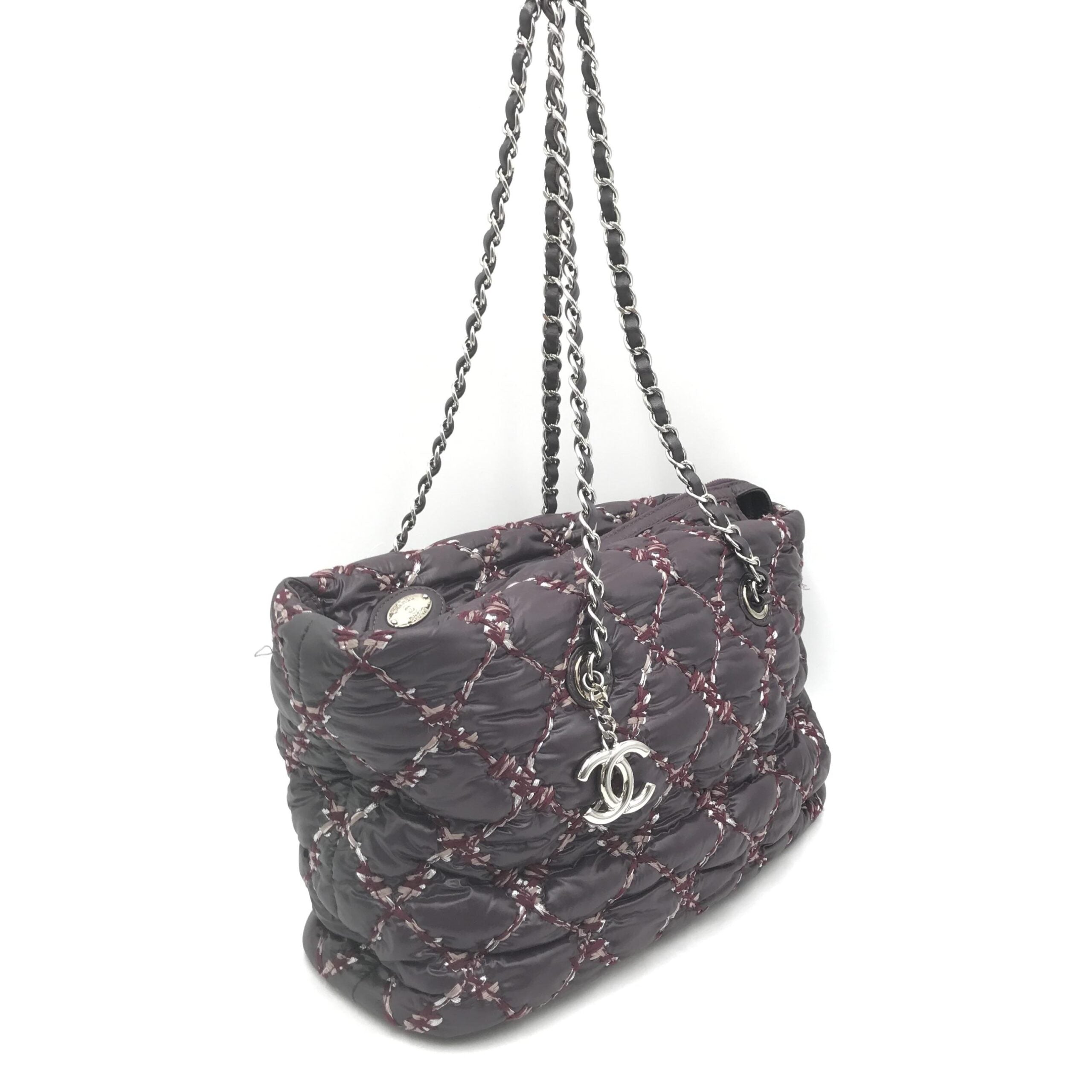 Chanel Paris-Byzance Chain Shoulder Bag Purple Women's Nylon (Authentic Pre-Loved)