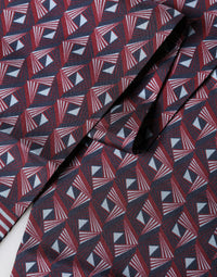 Dolce & Gabbana Multicolor Geometric Pattern Silk Fringe 142cm X 15cm Men's Scarf