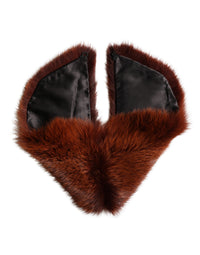 Dolce & Gabbana Brown Mink Fur Collar Women Neck Wrap 60cm x 14cm Women's Scarf