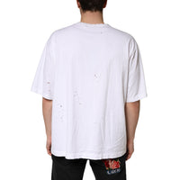 Dolce & Gabbana White Cotton Crewneck Short Sleeve Men's T-Shirt