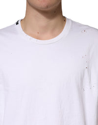 Dolce & Gabbana White Cotton Crewneck Short Sleeve Men's T-Shirt