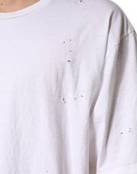 Dolce & Gabbana White Cotton Crewneck Short Sleeve Men's T-Shirt