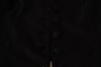 Dolce & Gabbana Dolce & Gabbana Solid Black Silk Sleeveless Waistcoat Vest Women's Top