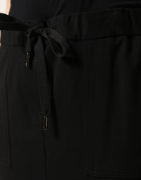 Dolce & Gabbana Black Cotton Drawstring Long Maxi Cargo Women's Skirt