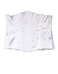 Dolce & Gabbana White Polyamide Waist Cincher Bustier Corset Women's Top