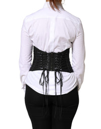 Dolce & Gabbana Black Polyester LaceUp Waist Cincher Corset Women's Top