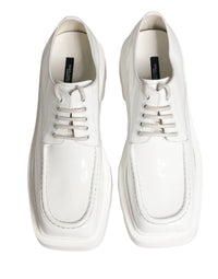Dolce & Gabbana Dolce & Gabbana White Leather Chunky Sole Derby Men's Shoes