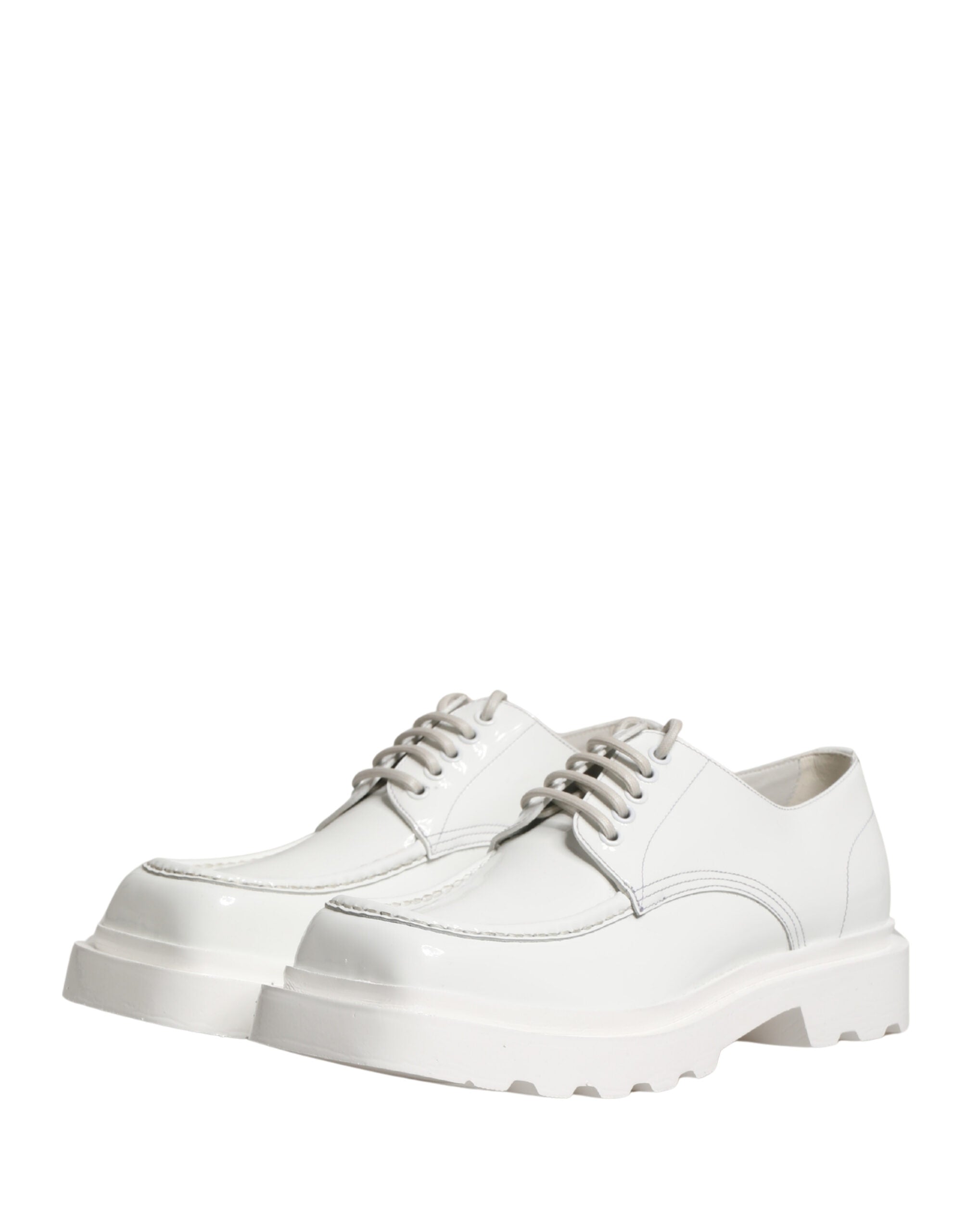 Dolce & Gabbana Dolce & Gabbana White Leather Chunky Sole Derby Men's Shoes