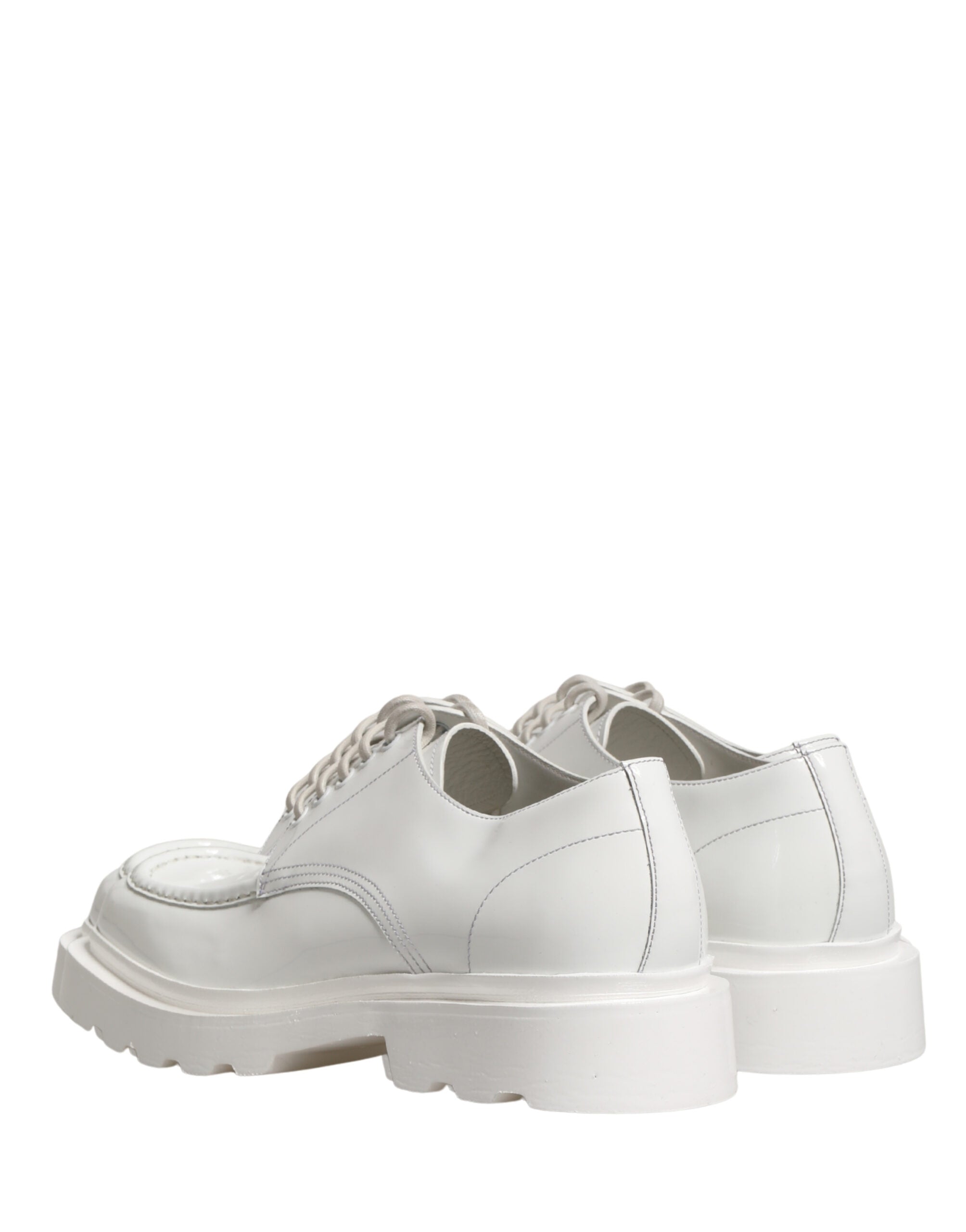 Dolce & Gabbana Dolce & Gabbana White Leather Chunky Sole Derby Men's Shoes