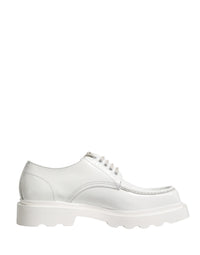Dolce & Gabbana Dolce & Gabbana White Leather Chunky Sole Derby Men's Shoes