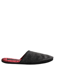 Dolce & Gabbana Dolce & Gabbana Dark Grey Charcoal Wool Red Slippers Men's Shoes