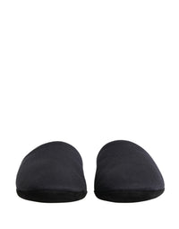 Dolce & Gabbana Dolce & Gabbana Dark Navy Wool Cotton Red Chevron Slippers Men's Shoes