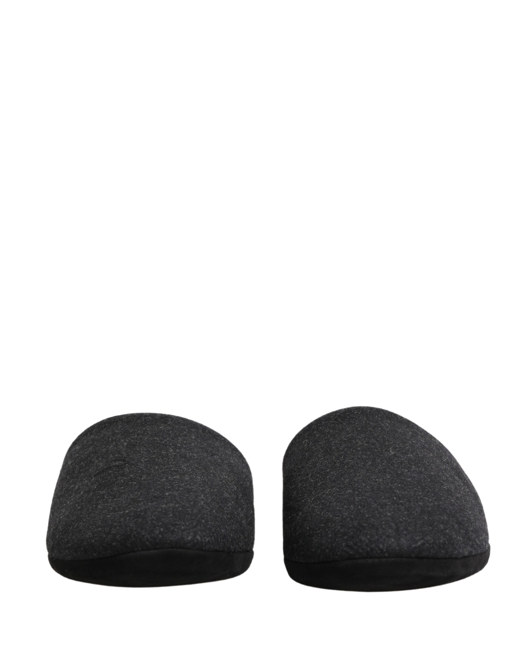 Dolce & Gabbana Dolce & Gabbana Anthracite Wool Cashmere Quilted Slippers Men's Shoes