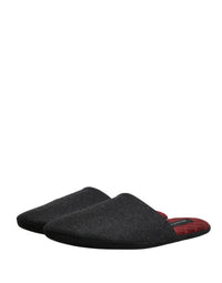 Dolce & Gabbana Dolce & Gabbana Anthracite Wool Cashmere Quilted Slippers Men's Shoes