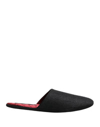 Dolce & Gabbana Dolce & Gabbana Anthracite Wool Cashmere Quilted Slippers Men's Shoes