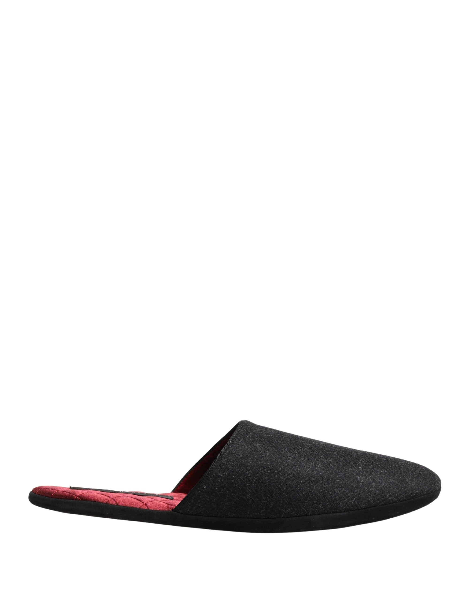 Dolce & Gabbana Dolce & Gabbana Anthracite Wool Cashmere Quilted Slippers Men's Shoes