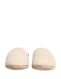 Dolce & Gabbana Dolce & Gabbana Beige Shetland Wool Red Quilted Slippers Men's Shoes