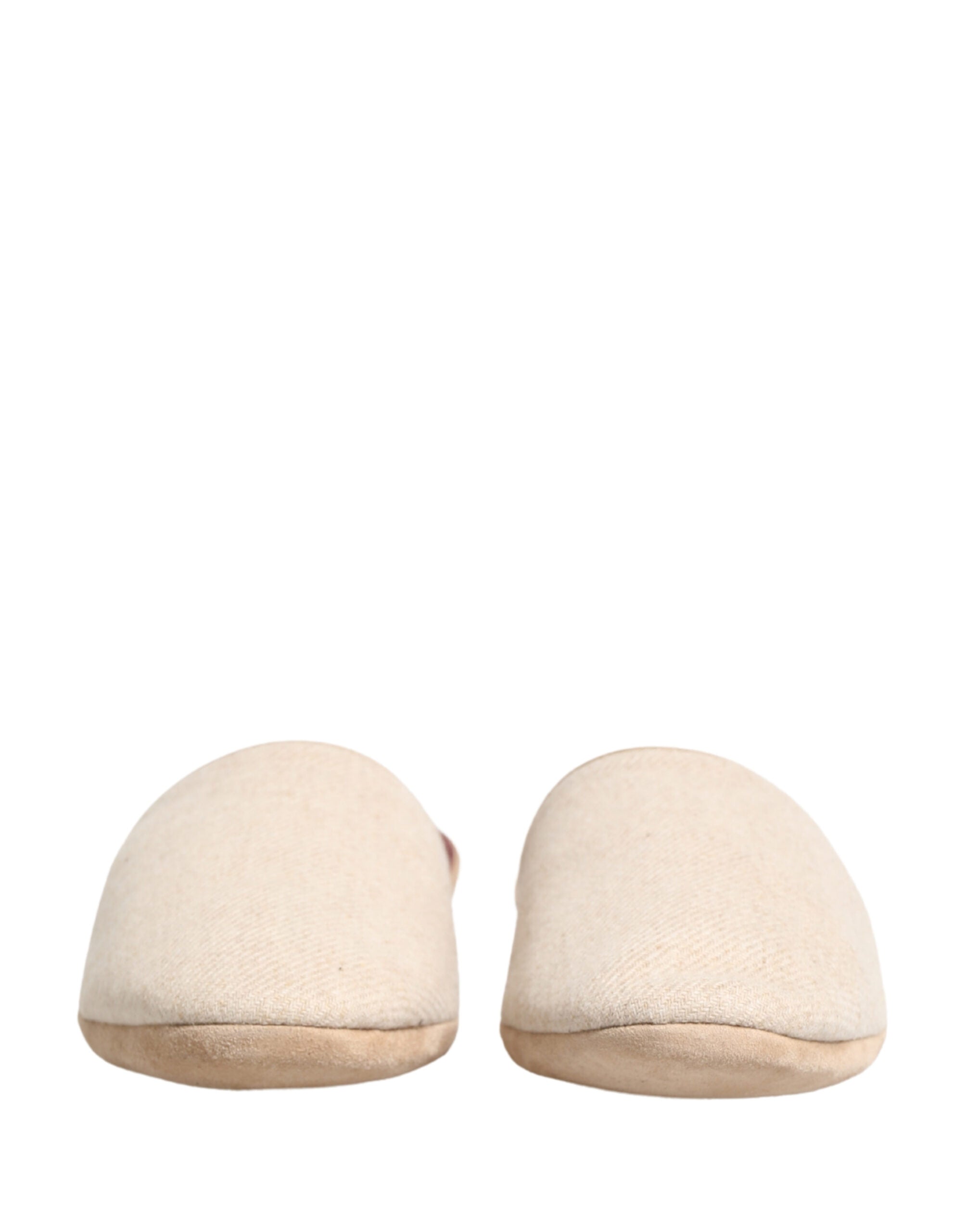 Dolce & Gabbana Dolce & Gabbana Beige Shetland Wool Red Quilted Slippers Men's Shoes
