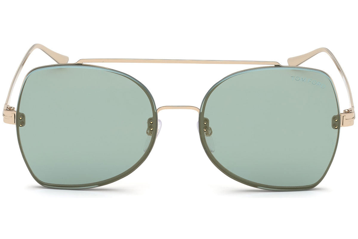 Tom Ford Gold Rectangle FT0656 28Q Sunglasses