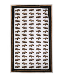 Dolce & Gabbana Towel White Cotton Car Graphic Print 115cm x 180cm Women's Beach