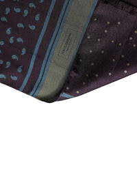 Dolce & Gabbana Men Scarf Maroon Patterned Silk Neck Foulard 132cm x Men's 33cm