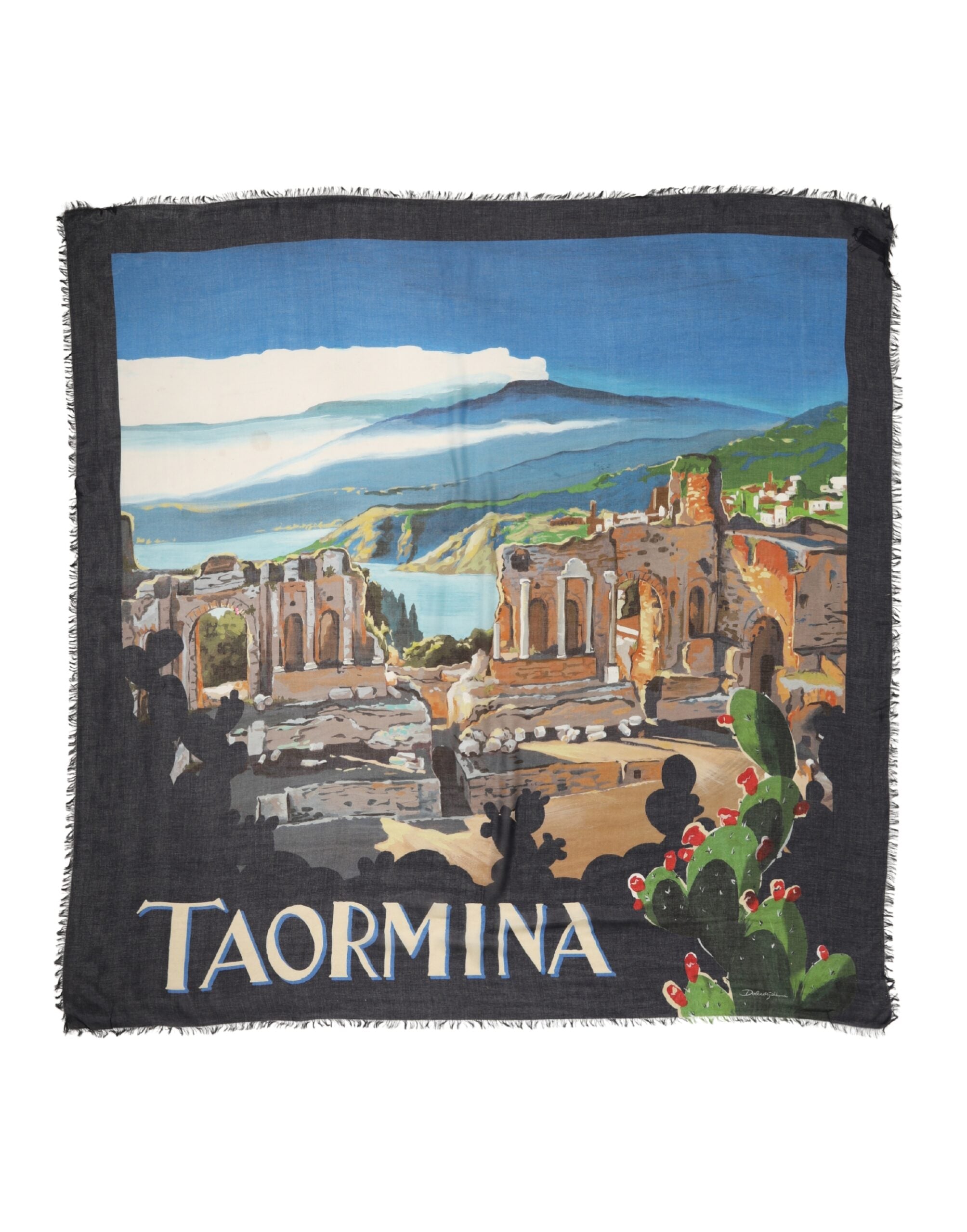 Dolce & Gabbana Multicolor Taormina Modal Shawl 130cm x 130cm Men Men's Scarf
