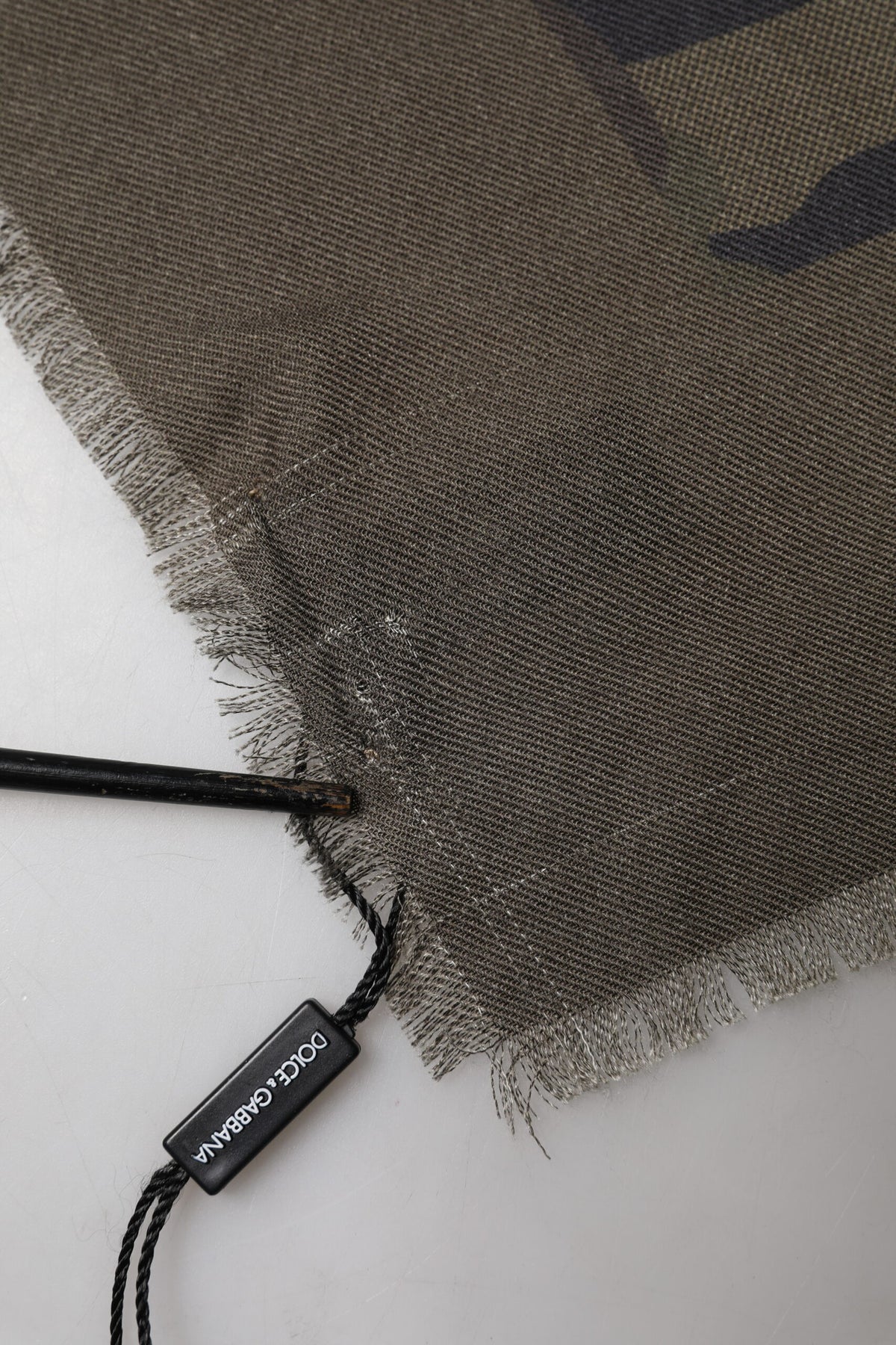 Dolce & Gabbana Green Camouflage Logo Cashmere 138cm x 137cm Men Men's Scarf (Authentic Pre-Loved)