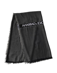 Dolce & Gabbana Black Modal Warmer Shawl Fringes 140cm x 134cm Men Men's Scarf