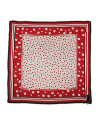 Dolce & Gabbana Red Polka Dot Print Square Stole 130cm x 130cm Women's Scarf