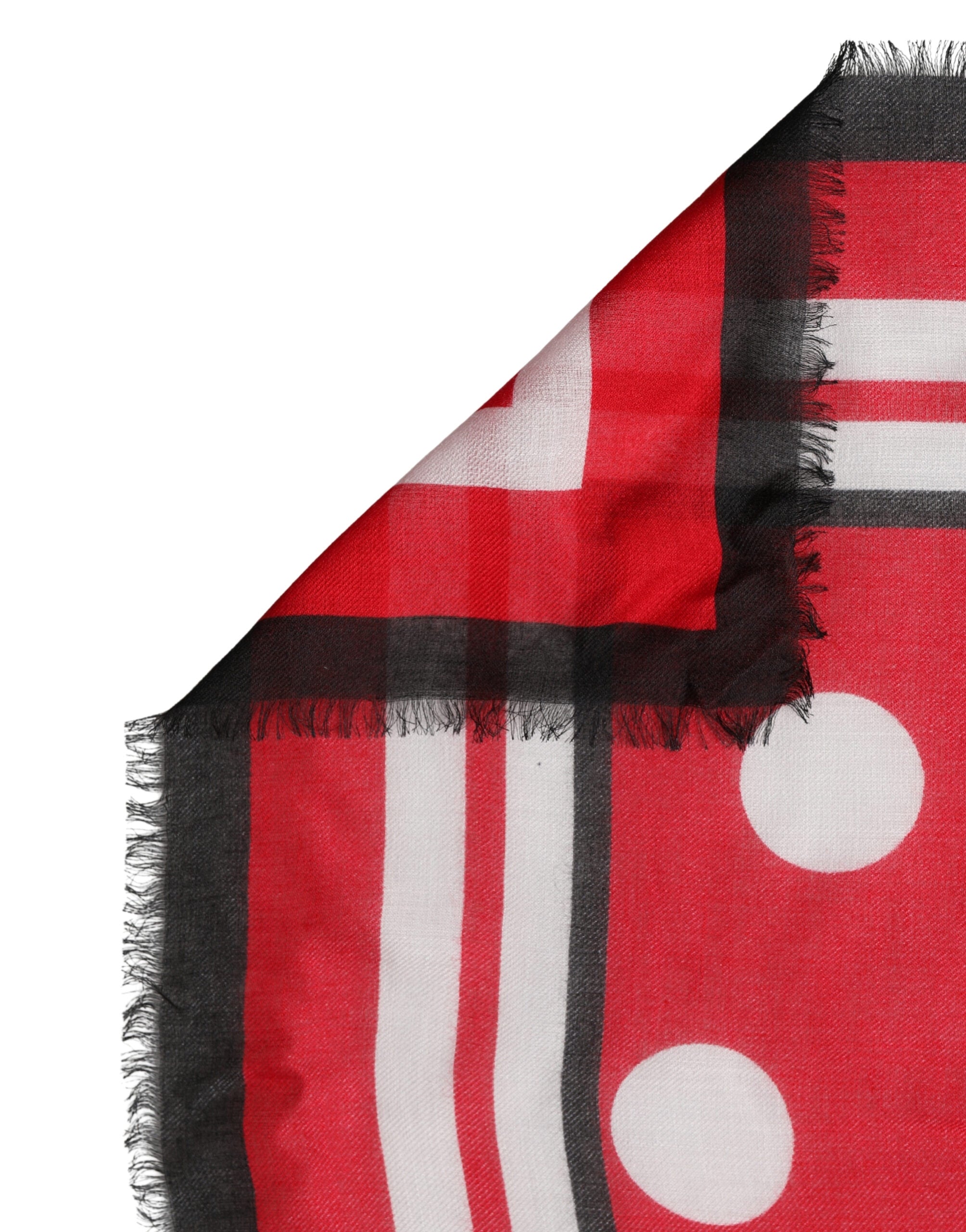 Dolce & Gabbana Red Polka Dot Print Square Stole 130cm x 130cm Women's Scarf