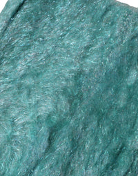 Dolce & Gabbana Teal Mohair Wool Knitted Wrap Shawl 62cm x 32.5cm Women's Scarf