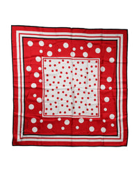 Dolce & Gabbana Red White Polka Dot Square Foulard 90cm x 88cm Women's Scarf
