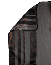 Dolce & Gabbana Black Stripes Silk Wrap Shawl Stole 193cm x 131cm Women's Scarf