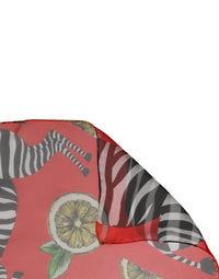 Dolce & Gabbana Red Zebra Print Silk Wrap Shawl Stole 200cm x 132cm Women's Scarf