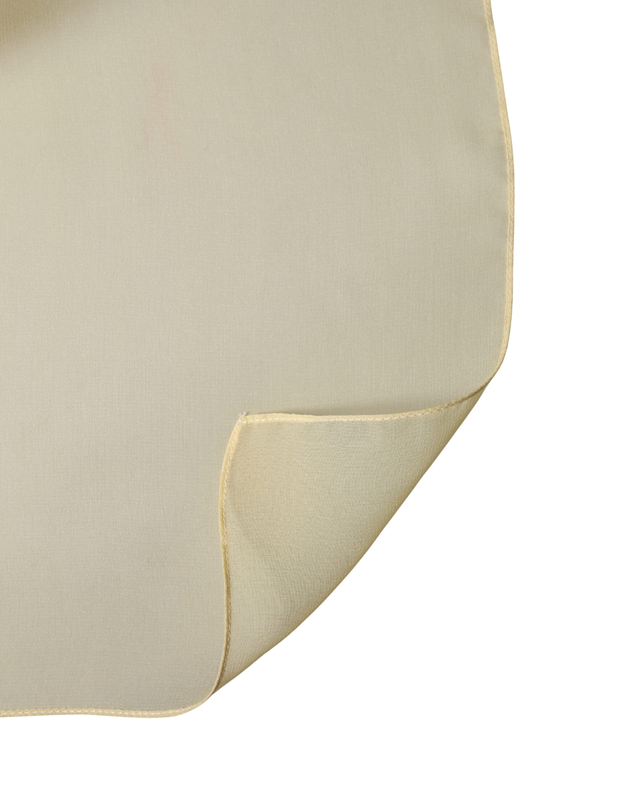 Dolce & Gabbana Light Yellow Silk Wrap Shawl Foulard 100cm x 99cm Women's Scarf