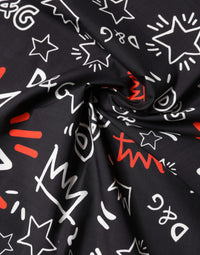 Dolce & Gabbana Black White Red DG Crown Cotton Foulard 47cm x 46cm Women's Scarf
