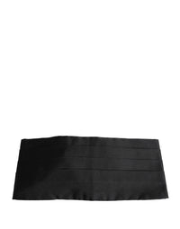 Dolce & Gabbana Dolce & Gabbana Black 100% Silk Wide Belt Waist Men's Cummerbund