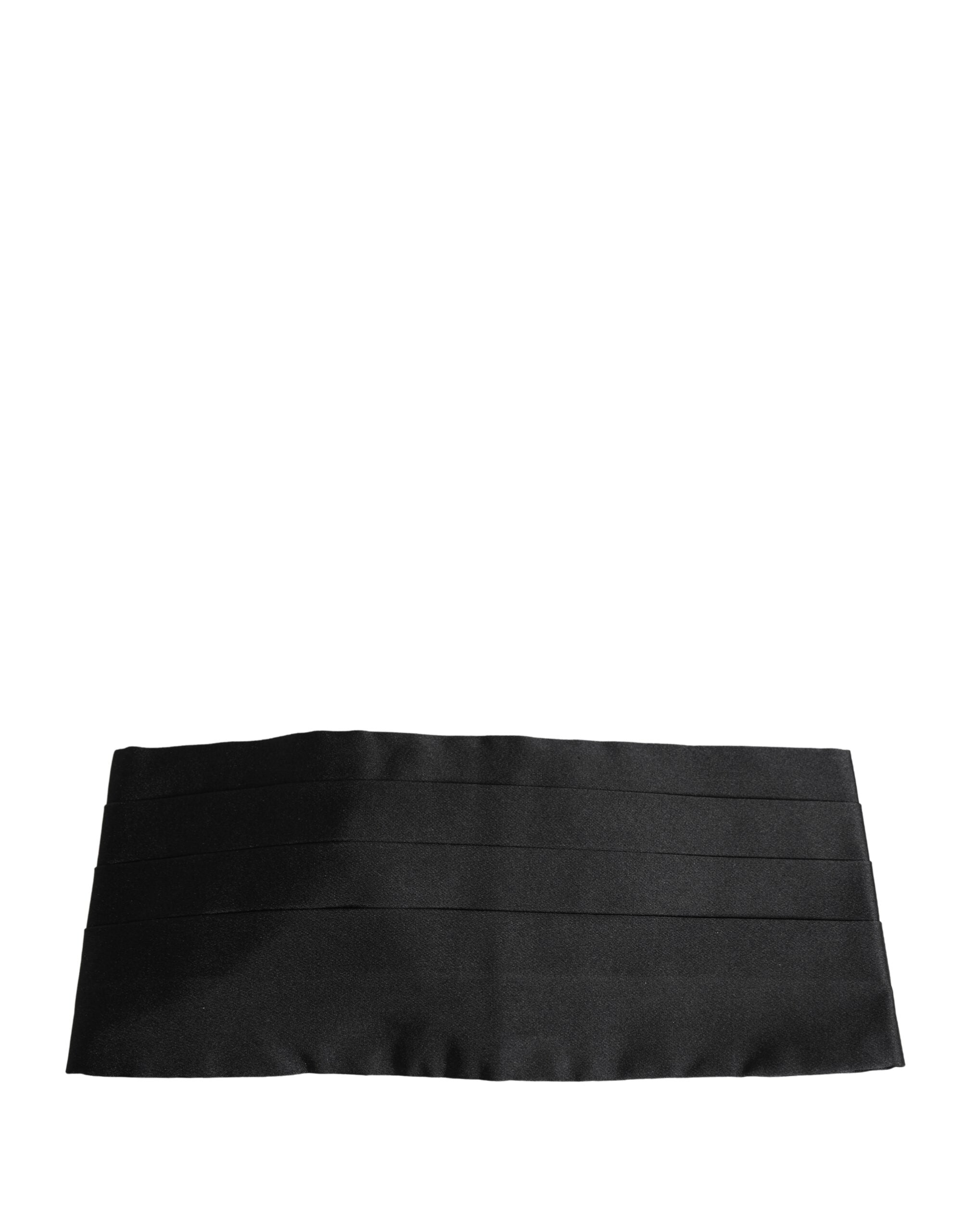 Dolce & Gabbana Dolce & Gabbana Black 100% Silk Wide Belt Waist Men's Cummerbund