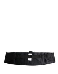 Dolce & Gabbana Dolce & Gabbana Black 100% Silk Wide Belt Waist Men's Cummerbund
