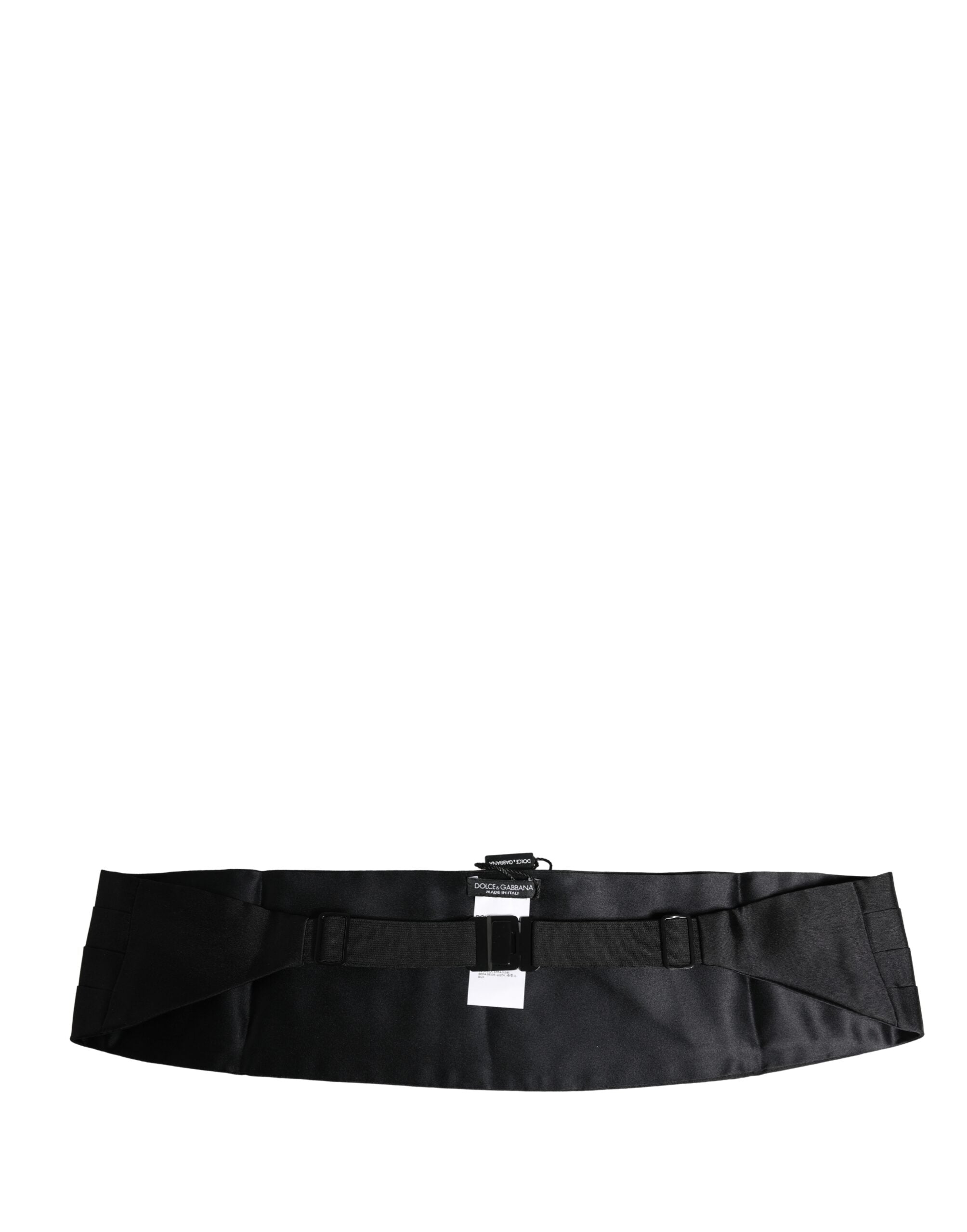 Dolce & Gabbana Dolce & Gabbana Black 100% Silk Wide Belt Waist Men's Cummerbund