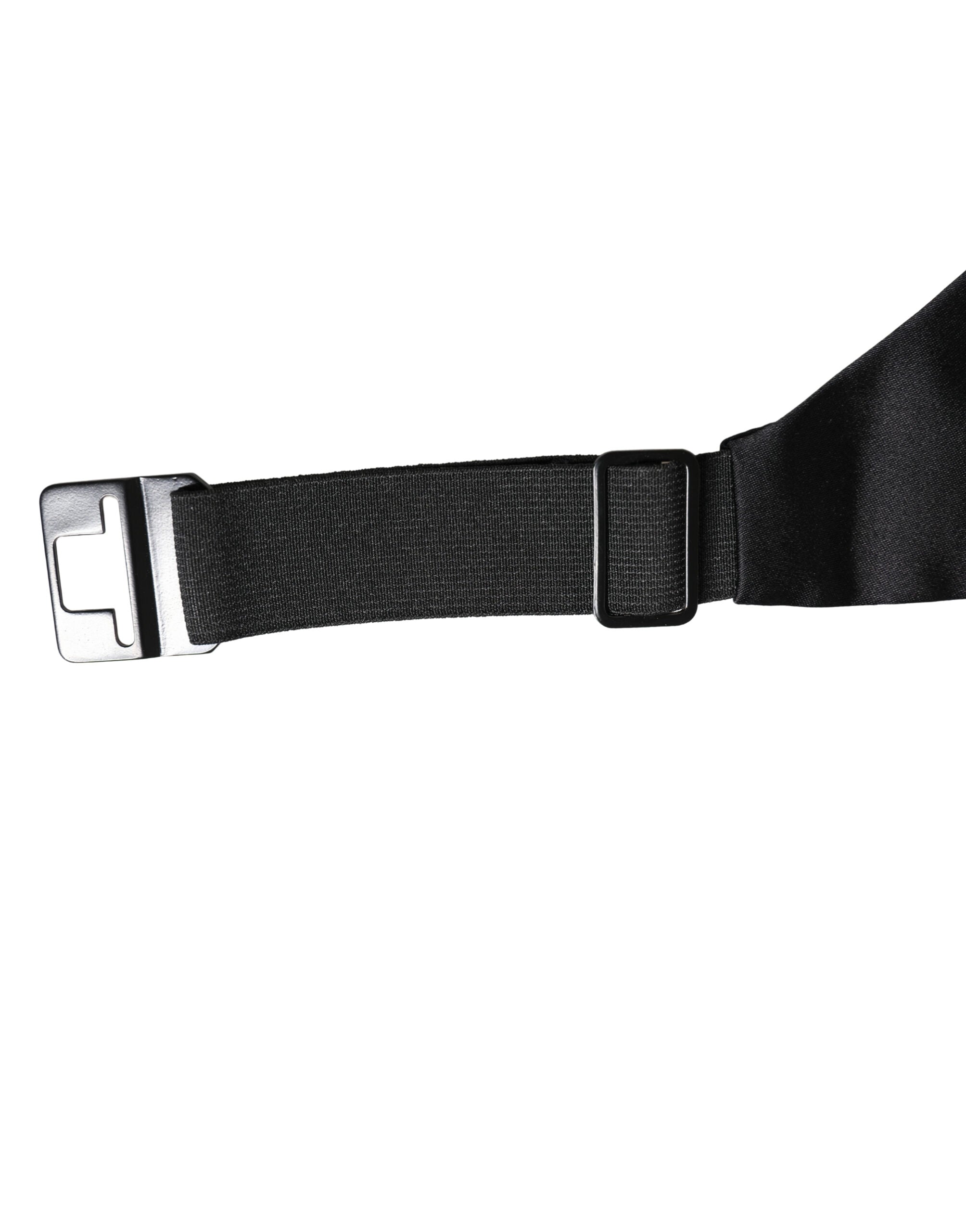Dolce & Gabbana Dolce & Gabbana Black 100% Silk Wide Belt Waist Men's Cummerbund