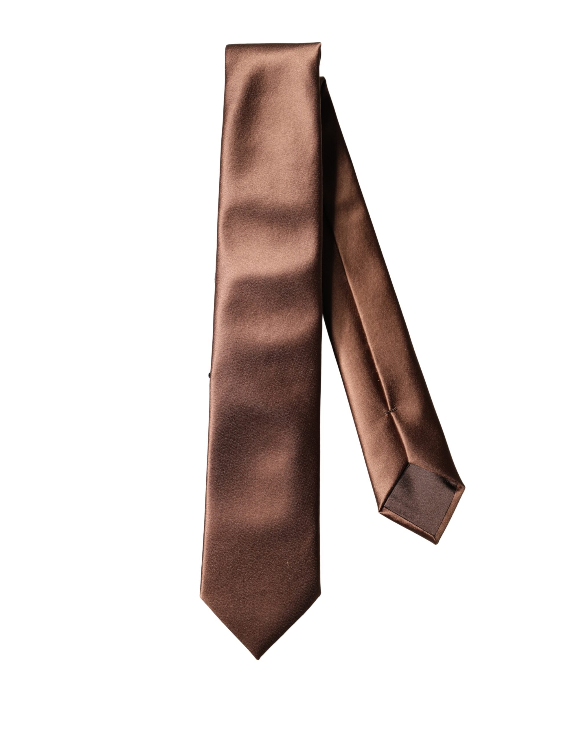 Dolce & Gabbana Dolce & Gabbana Brown Satin 100% Silk Wide Adjustable Men NeckMen's Men's Tie