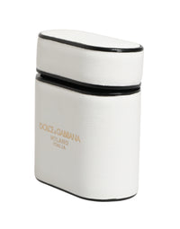 Dolce & Gabbana Dolce & Gabbana White Calf Leather Logo Print Flip Holder  Airpods Women's Case
