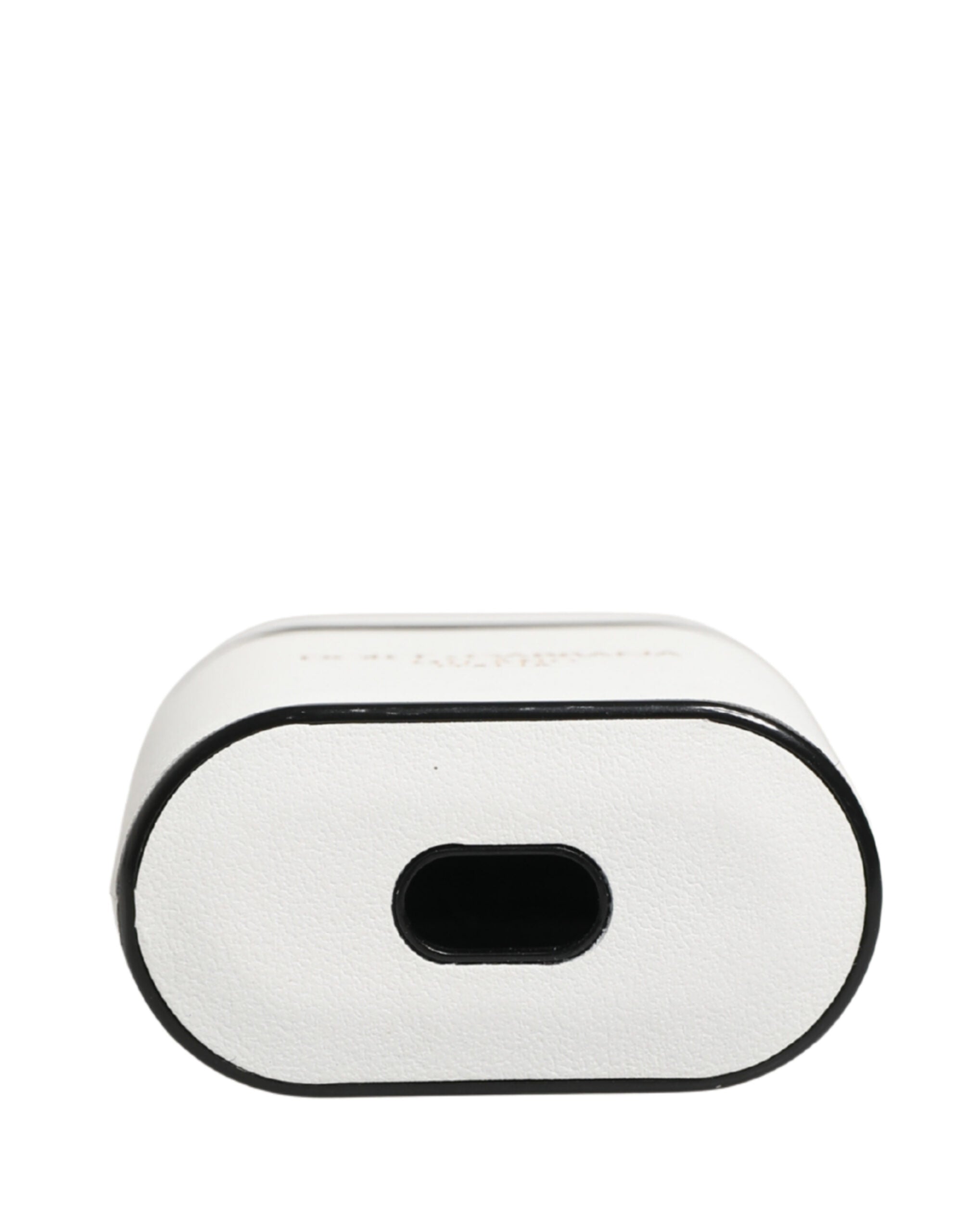 Dolce & Gabbana Dolce & Gabbana White Calf Leather Logo Print Flip Holder  Airpods Women's Case