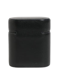 Dolce & Gabbana Dolce & Gabbana Black Calf Leather Logo Print Flip Holder Airpods Women's Case
